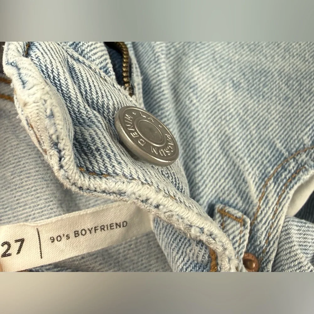 PacSun 90s Boyfriend Jeans Size 27 Light Wash Patchwork High Rise Baggy Denim - Picture 8 of 8